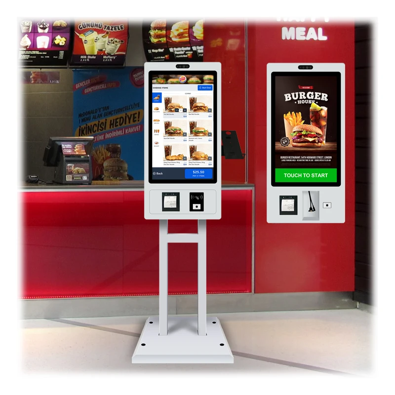 32 Inch Automatic Touch Screen Cashless Self Service Payment Kiosks with SDK Function for Cafeterias/Unmanned Grocery Store