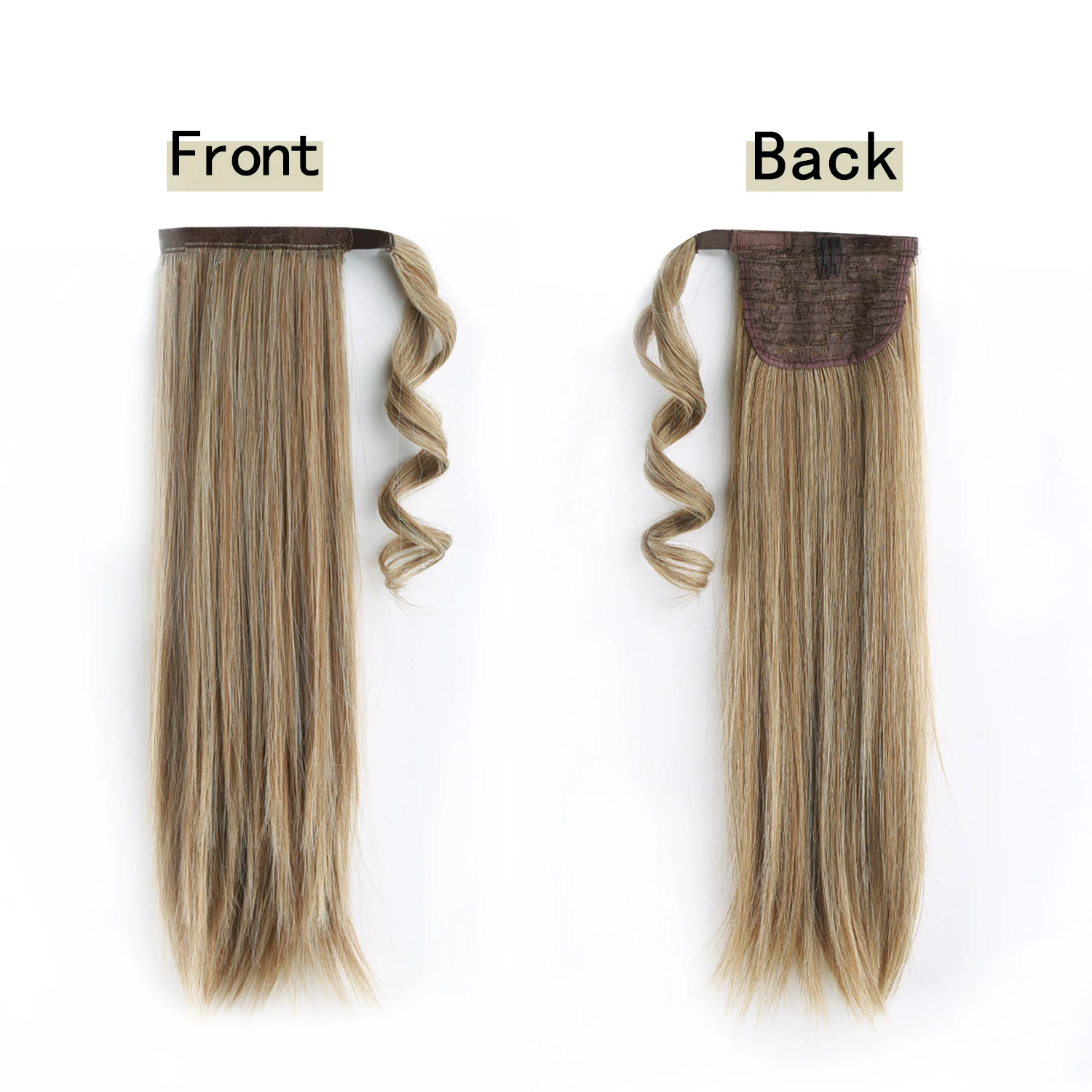 Amir 18Inch Synthetic Long Straight Ponytail Clip In Hair Extensions Wrap Around Heat Resistant Pony Hairpiece For Women