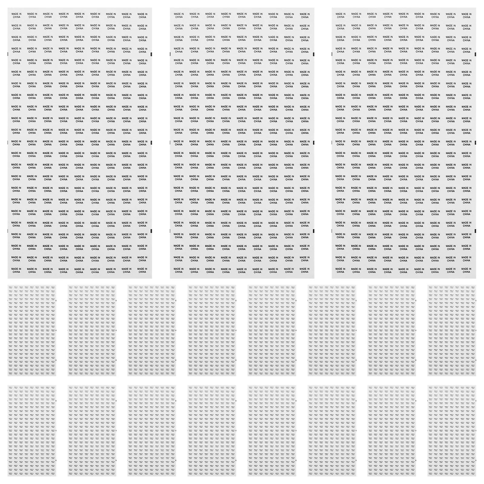 

14440 pcs White Background Black Text Stickers Waterproof Self Adhesive Made In China Labels For Packaging Shipping Country Of