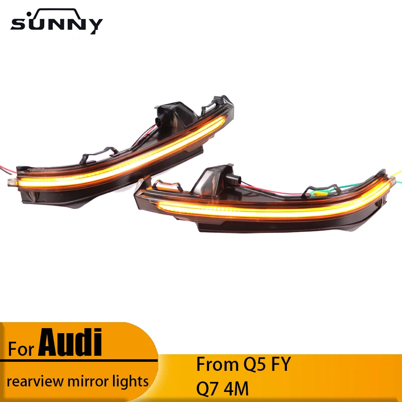 

For Audi Q5 FY Q7 4M Smoked model Dynamic yellow mirror running water turn LED indicator