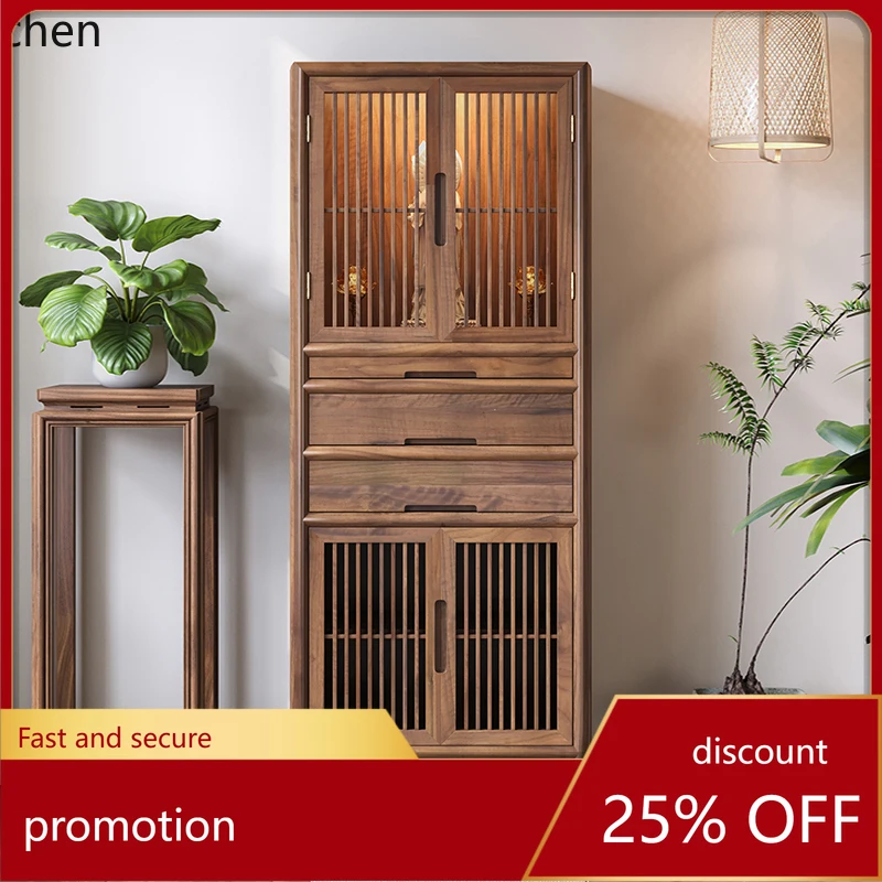 ZML black walnut shrine offering table shrine household shrine Buddhist cabinet with door
