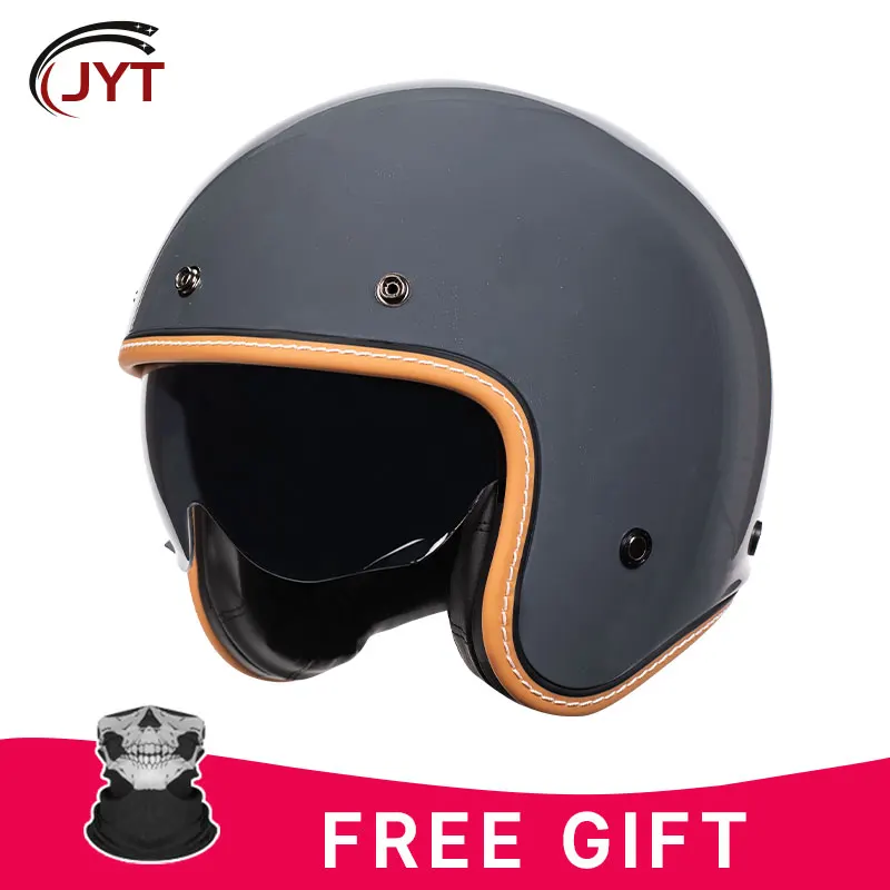 

DOT Approved Open Face Helmet TT&COCASCOS Jet Helmet Cafe Racer Vintage Motorcycle Racing Half Face Helmet Cascos Para Motos Men