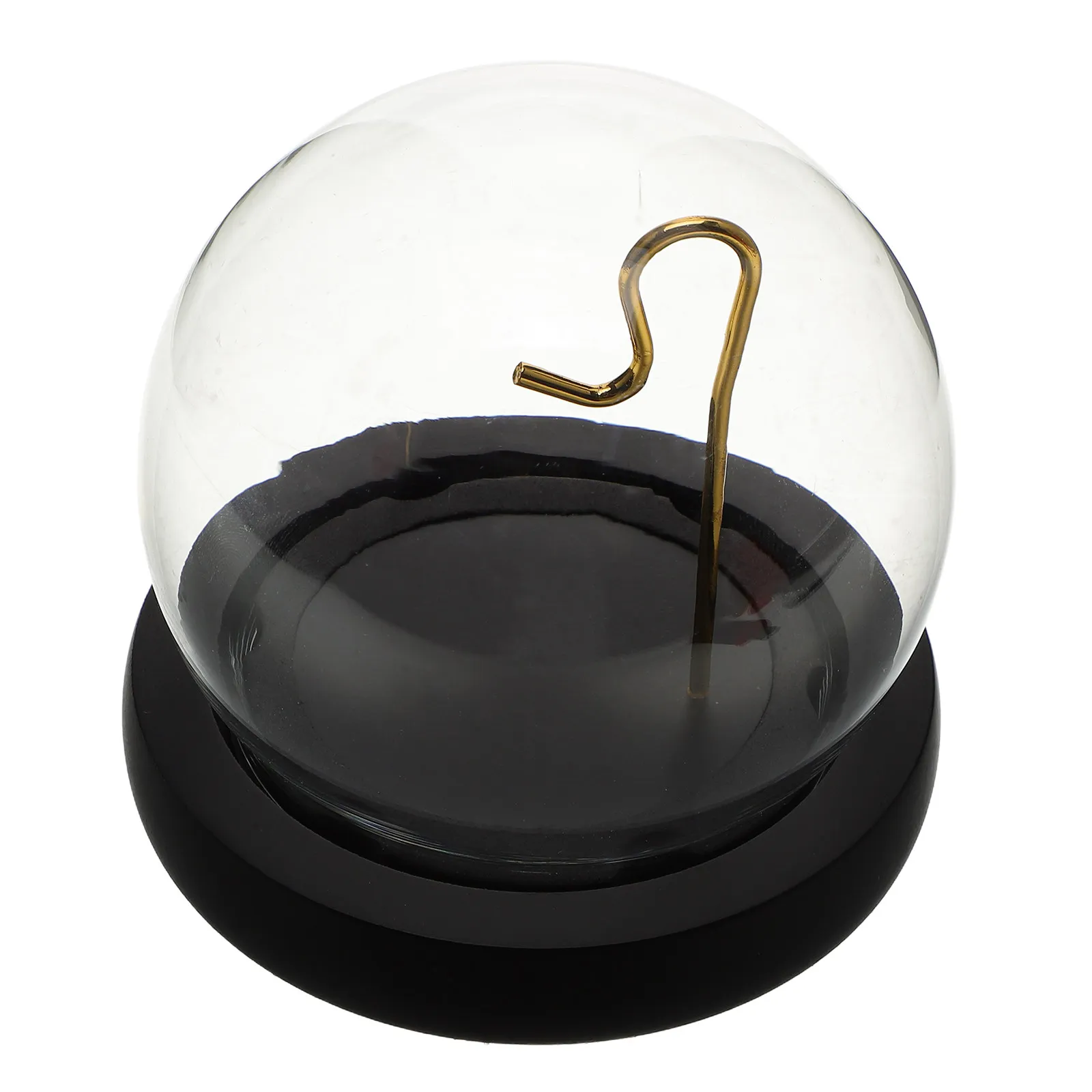 Pocket Watch Glass Dome Display Case 3x4 Clear Glass Wooden Base Dustproof Bell Jar Hook Display Stand for Vintage Collectibles