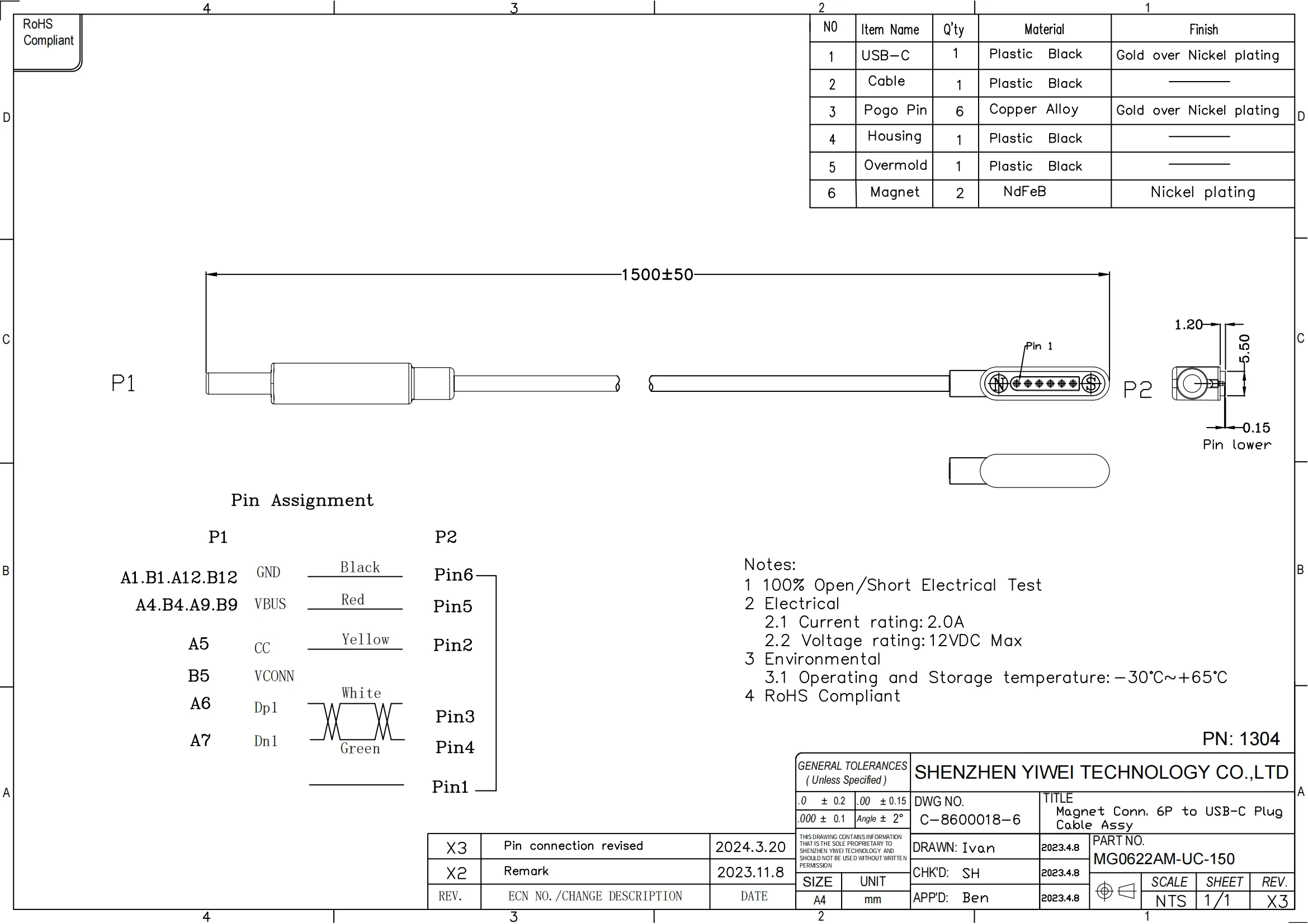 Magnetisches Pogo-Pin USB-C-Kabel Federbelasteter Typ-C 2 4 6 Positionen Steckverbinder Strom- und Datenübertragung für Smartwatch Schönheit & Gesundheit – Detail 15