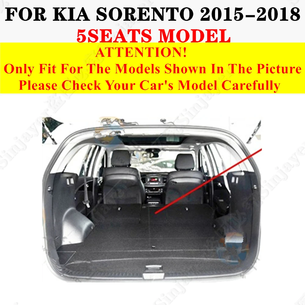 High Side Car trunk mat for KIA Sorento 5Seats 2018 2017-2015 Tail Boot Tray luggage Pad Rear Cargo Liner Interior Accessories