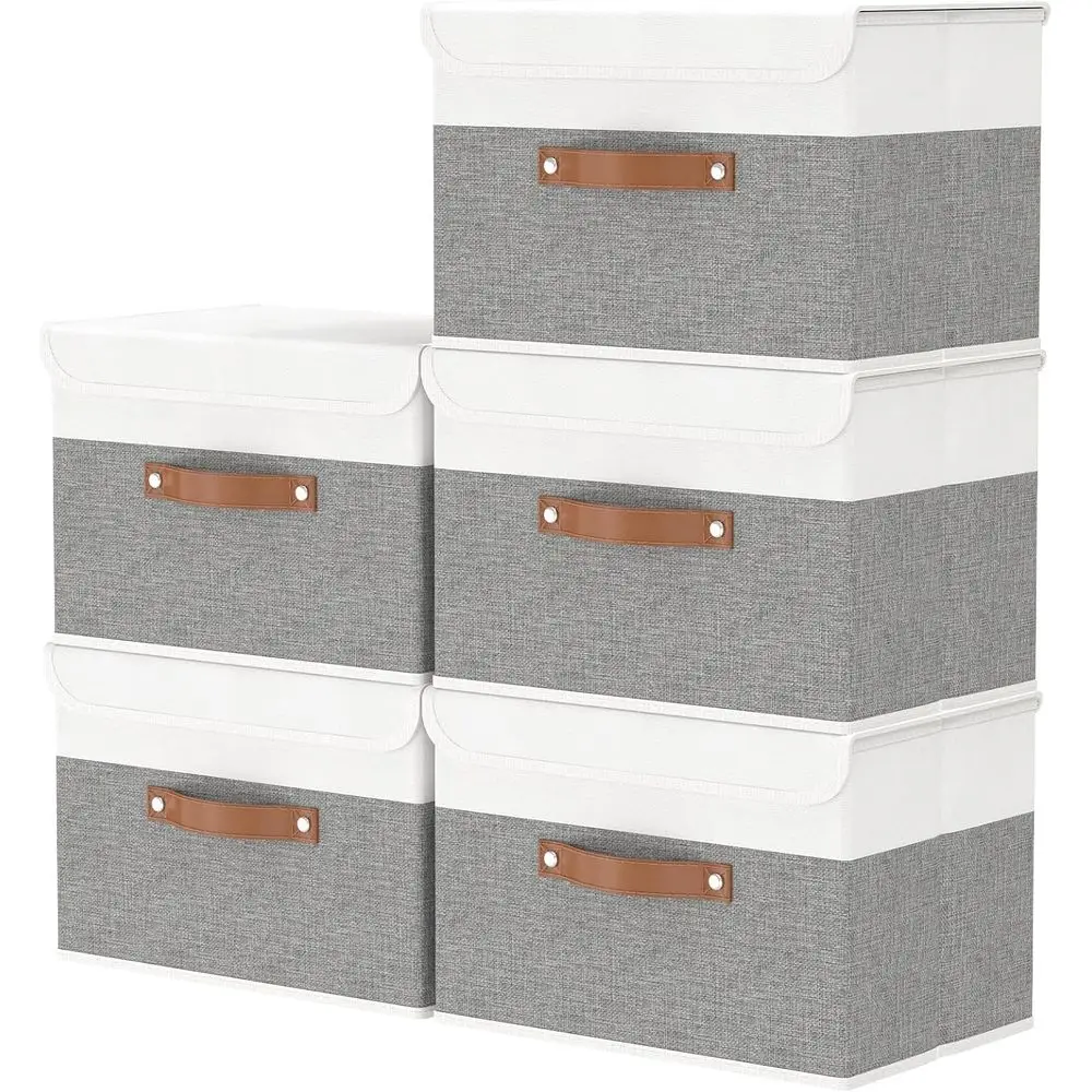 

Большой складной контейнер для хранения с крышкой, из льняной ткани, для полотенец и одежды, 17,7 x 11,8 x 11,8 дюймов