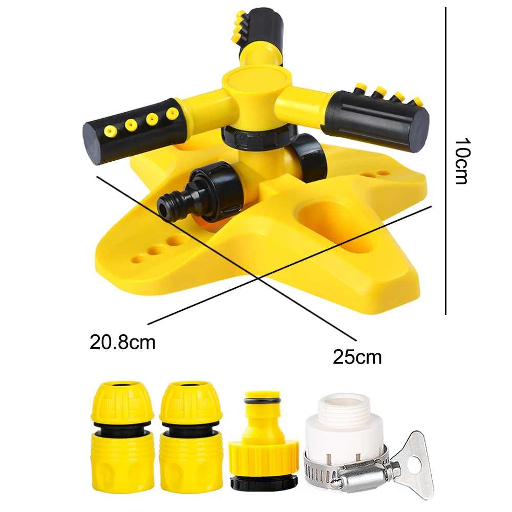 Upgrade Automatic Lawn Sprinkler 360 Degree Rotating Lawn Irrigation System 2 Mode Water Sprinkler 4 Nozzle Yard Garden Supplies