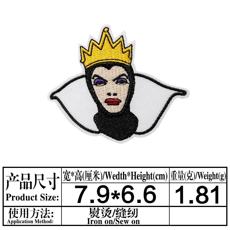 Disney Villains Bad Girls Patch Embroidered Cartoon Sew on Clothes Patch for T-shirt Coat Bag Backpack DIY Stickers Kawaii Gifts