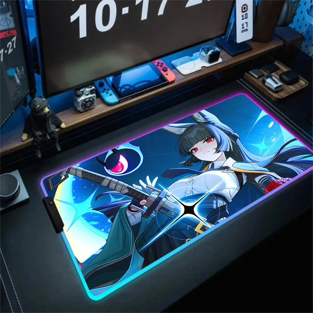 Large Games Zenless Zone Zero Jane Doe Mousepad HD Print Rgb Mouse Pad Xxl Laptop Mat Computer Keyboard Game Backlight Mausepad