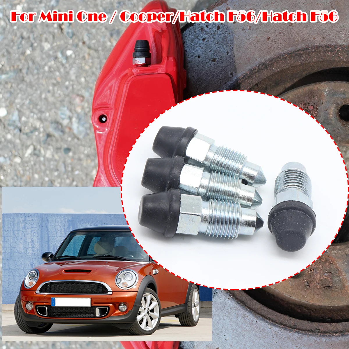 

Front Rear Bleeder Valves Rubber Dust Caps Caliper Bleed Nipple Screw Repair Kit Left Right For Mini Hatch F56 13-23 One Cooper