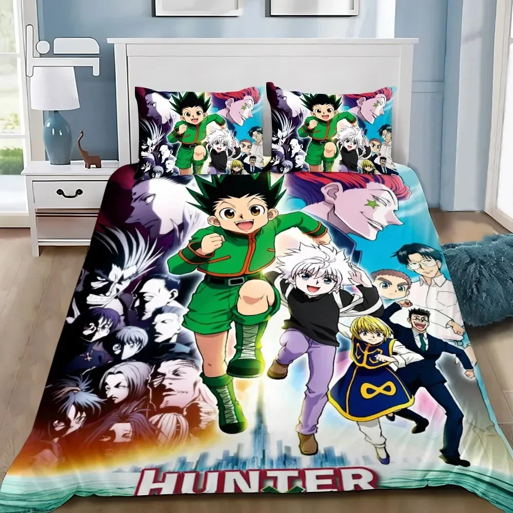 Cartoon Hunter x Hunter Bedding Set Pillowcase Adult Boy Girl Bedroom Decoration Children Single Double Large Size