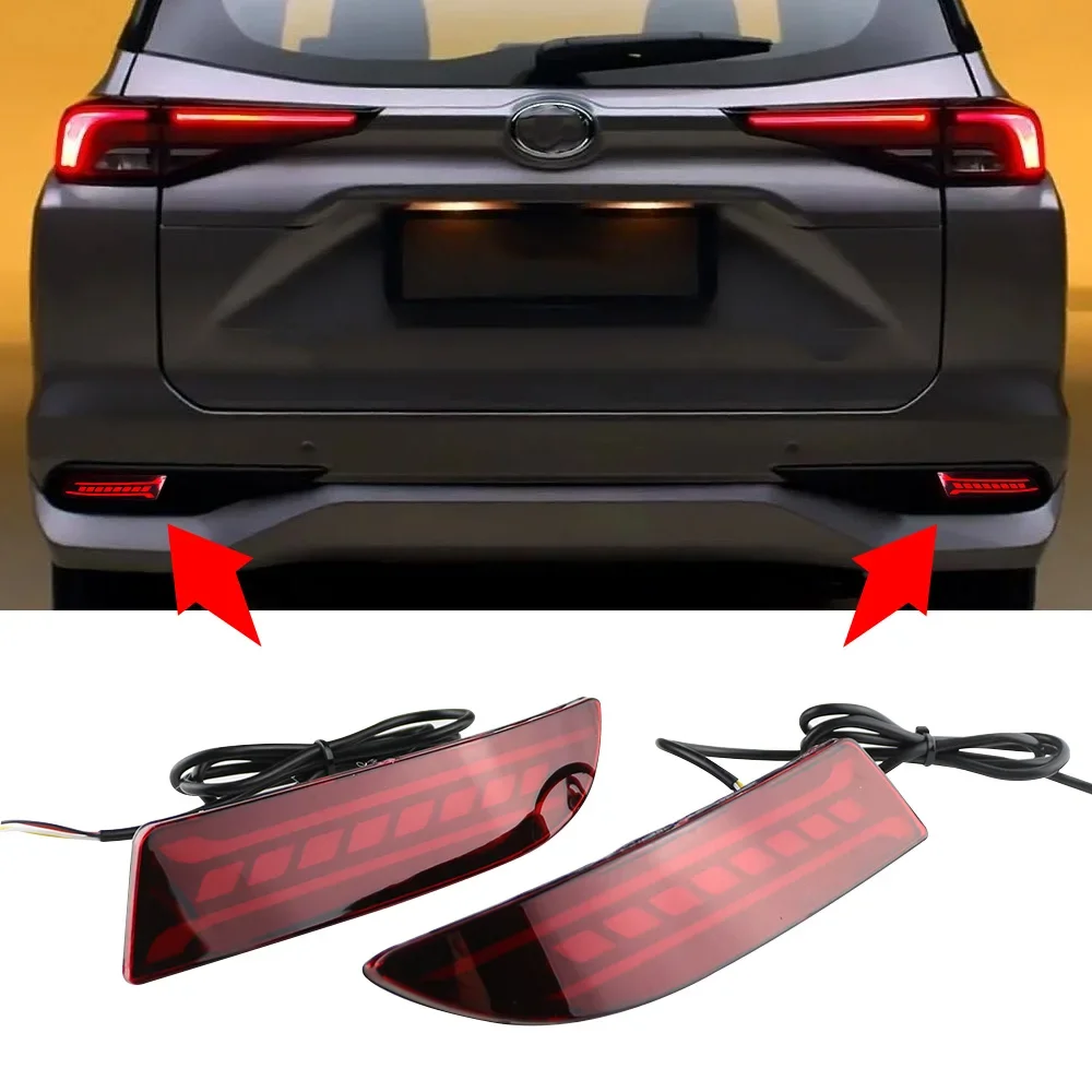 

For Toyota Avanza 2022 2023 2024 Rear Bumper Light Turn Signal LED Lights Brake Reversing Lamp 2Pcs Reflector Accessories