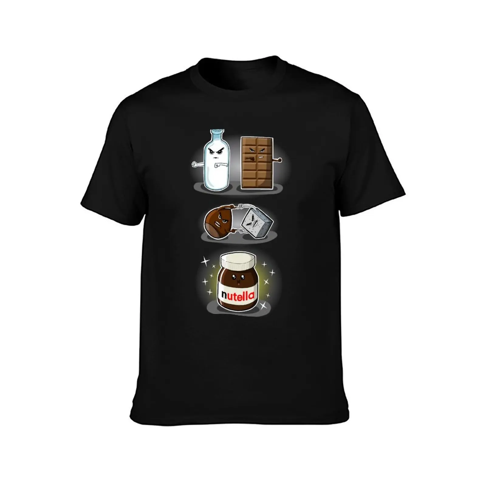 Nutella fusion T-Shirt, Summer Casual Cotton Tee, Oversized Streetwear Tops, Vintage Graphic Print, Loose Fit Short Sleeve