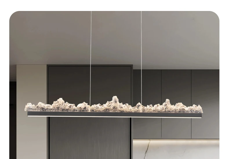 

Italian minimalist high-end restaurant chandelier iceberg designer 2025 new one-word creative dining table chandelier
