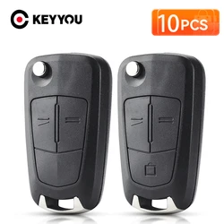 KEYYOU 10pcs Flip Remote Folding Car Key Fob Case Shell For Vauxhall Opel Astra H Corsa D Vectra C Zafira Astra Vectra Signum