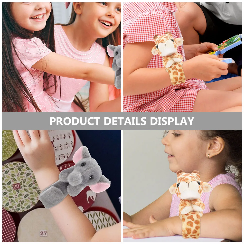 

2Pcs Cartoon Animal Slap Bracelet Durable PP Cotton Wristband Kids Party Supplies Halloween Jungle Themed Birthday Gifts