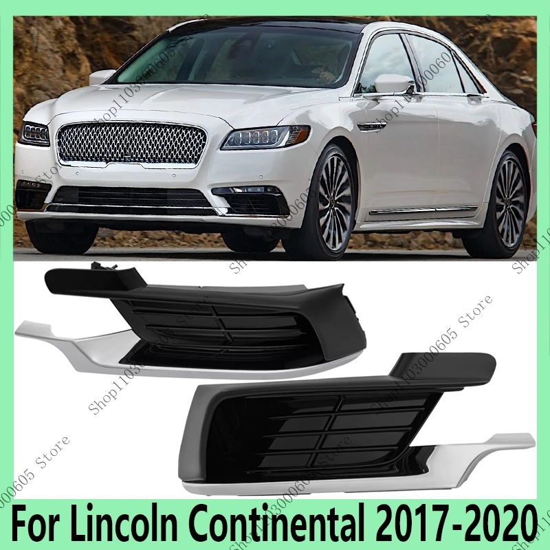 

For Lincoln Continental 2017 2018 2019 2020 Car Front Bumper Fog Light Frame Grille Protective Cover Fog Light Decorative Frame