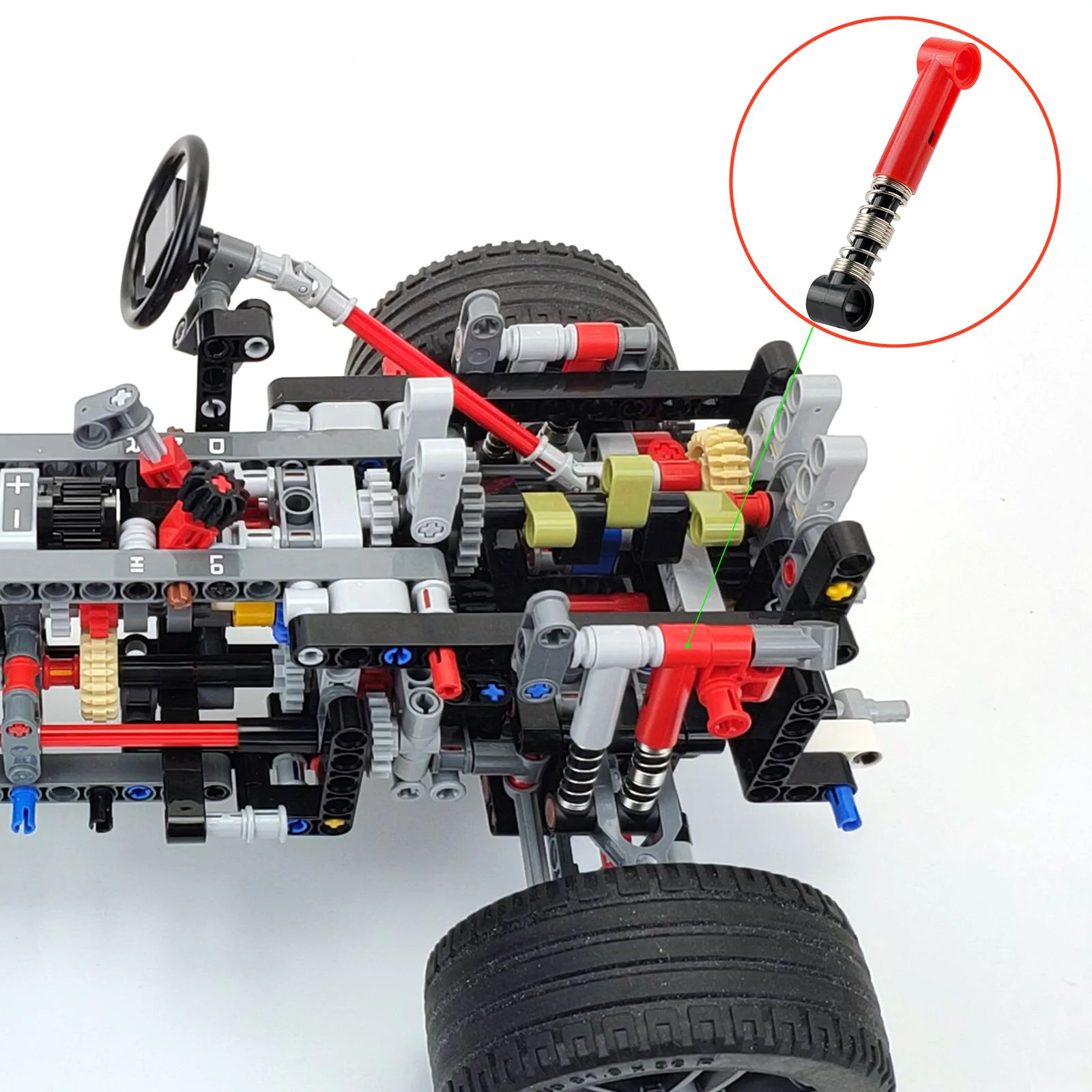 Miękki/twardy amortyzator MOC Bloki Części Małe siłowniki liniowe Putter Popychacz Zaawansowane technologicznie akcesoria do klocków konstrukcyjnych 92693