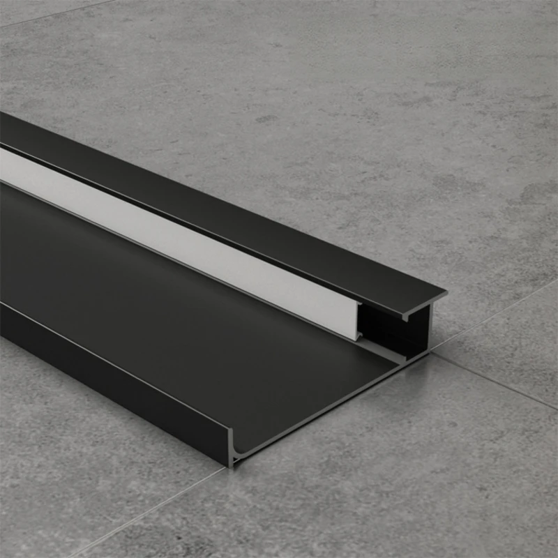 10pcs/Lot H6cm LED Skirting Line Aluminium Profile Metal Wall Baseboard Channel Down Glowing Hidden Linear Bar Strip Light