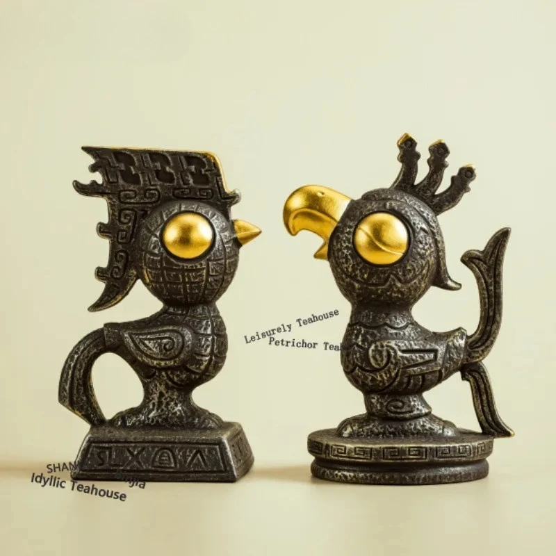 Sanxingdui Sun God Bird Figurine Incense Holder Diffuser Incense Burners Aromatherapy Censer Chinese Tea Set Ornaments Craft