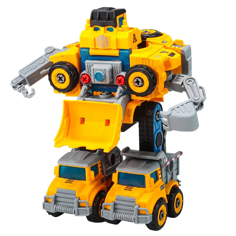 Figuras de acción 5 en 1, Robot transformador City Construct Series, viene con mapa de juego, accesorios de barricada, juguete para coleccionar, regalos de cumpleaños