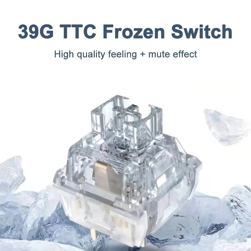 TTC Frozen Silent Switch V2 Mechanical Keyboard Mute Linear Switches 39 gf 3 Pins RGB Transparent Factory Lubrication Custom PC