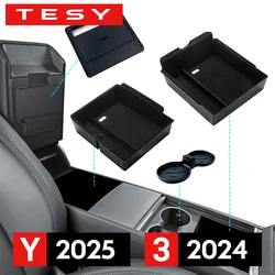 Per il 2024 Tesla New Model 3 Highland Hidden Storage Box Car Center Console bracciolo anteriore e posteriore floccaggio griglia a strati organizzata