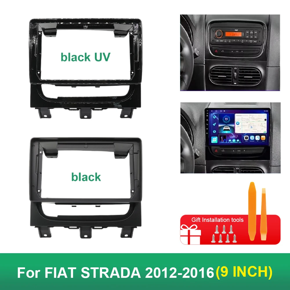 Para FIAT STRADA 2012-2016 9 pulgadas fascias de Radio de coche Android GPS MP5 reproductor estéreo 2 Din unidad principal Panel instalación de marco de tablero