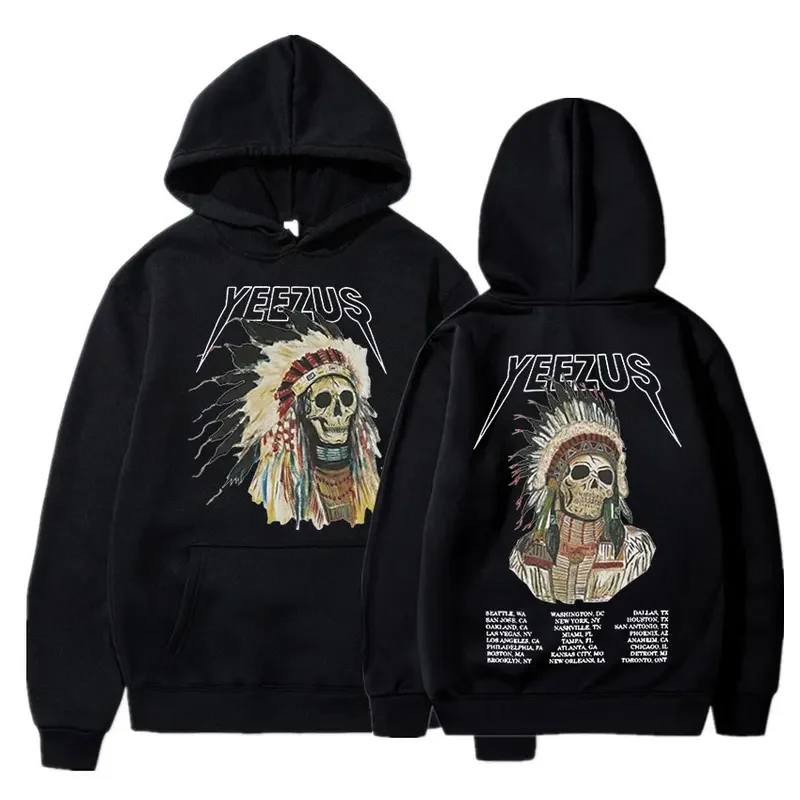 Kanye West Yeezus God Wants You Double Sided Hoodie Men Hip Hop Vintage Hooded Sweatshirts Streetwear Oversized Hoodies Unisex