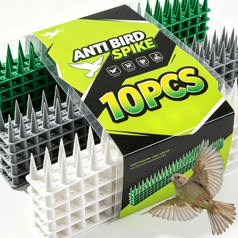 10/1Pcs Plastic Bird Repellent Anti Pigeon Garden Fences Balcony Railing Windowsills Bendable Bird Spikes Deterrent Nails Tools