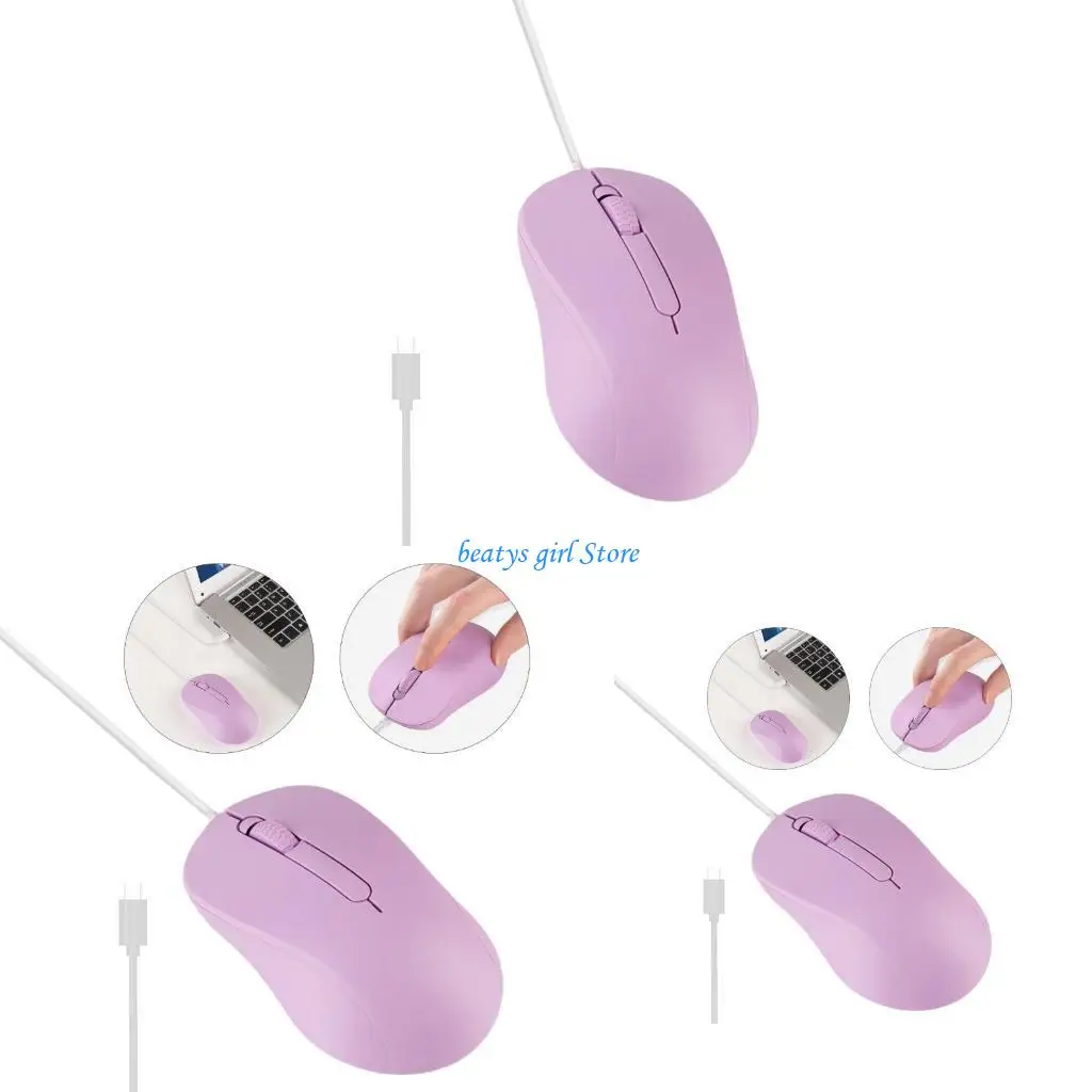 

C7AB Ergonomic Type C Gaming Mouse Mouse USB C Кнопка 3 для совместимости