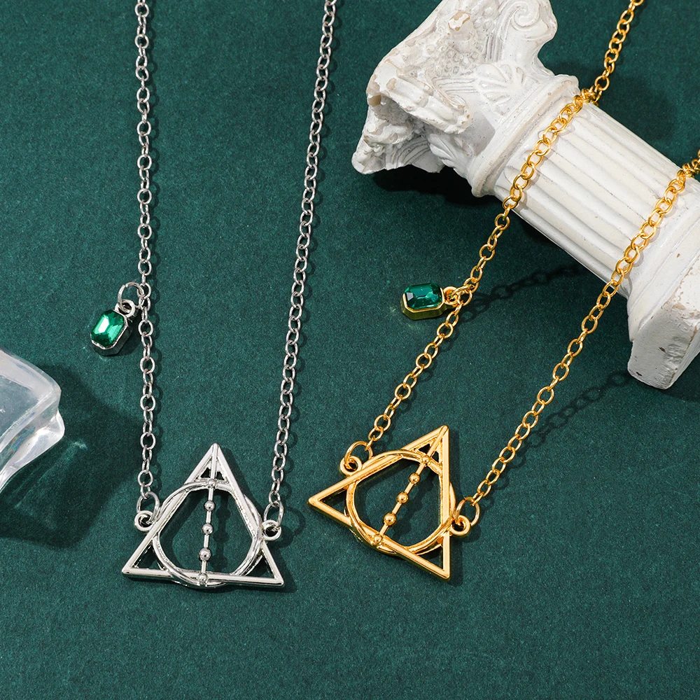 1pc Anime Magic Boy Deathly Hallows Fashion Pendant Necklace, Trendy Collarbone Chain for Boys and Girls, Birthday Gift