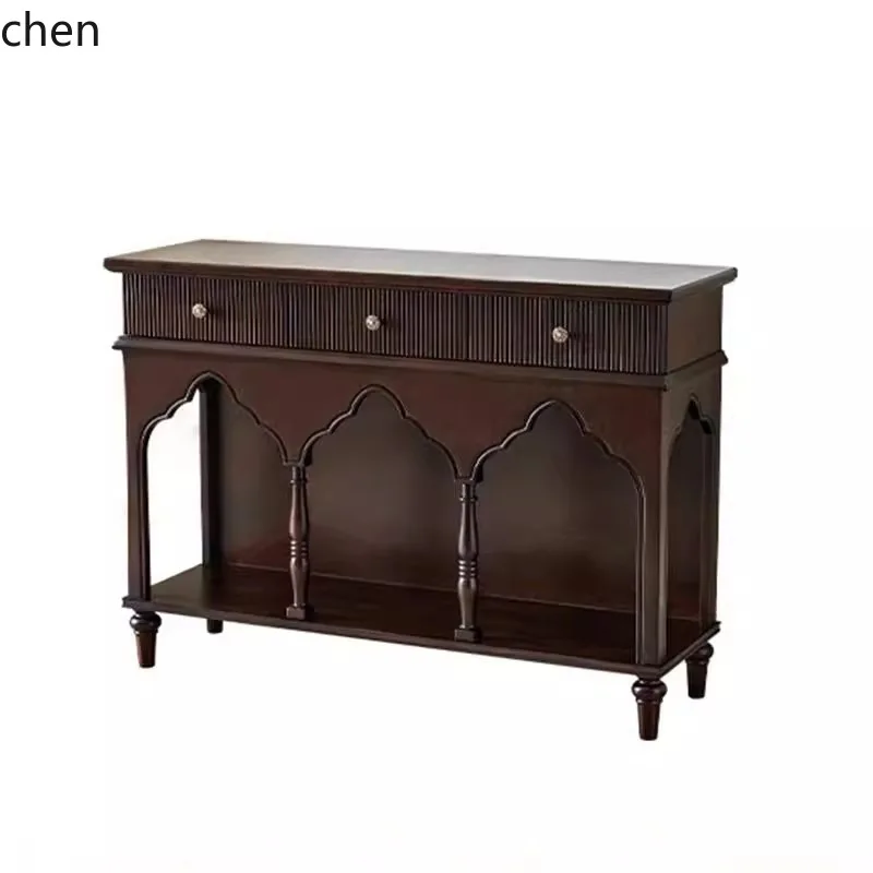 ZML خزانة مدخل من الخشب الصلب لغرفة المعيشة، خزانة تخزين مثبتة على الحائط، خزانة جانبية #4