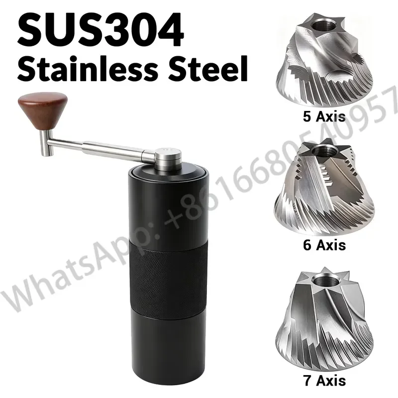 Portable Folding Adjustable Mini Camping Manual Coffee Grinder Stainless Steel Hand Crank Eco-Friendly 25g Capacity Metal view 3