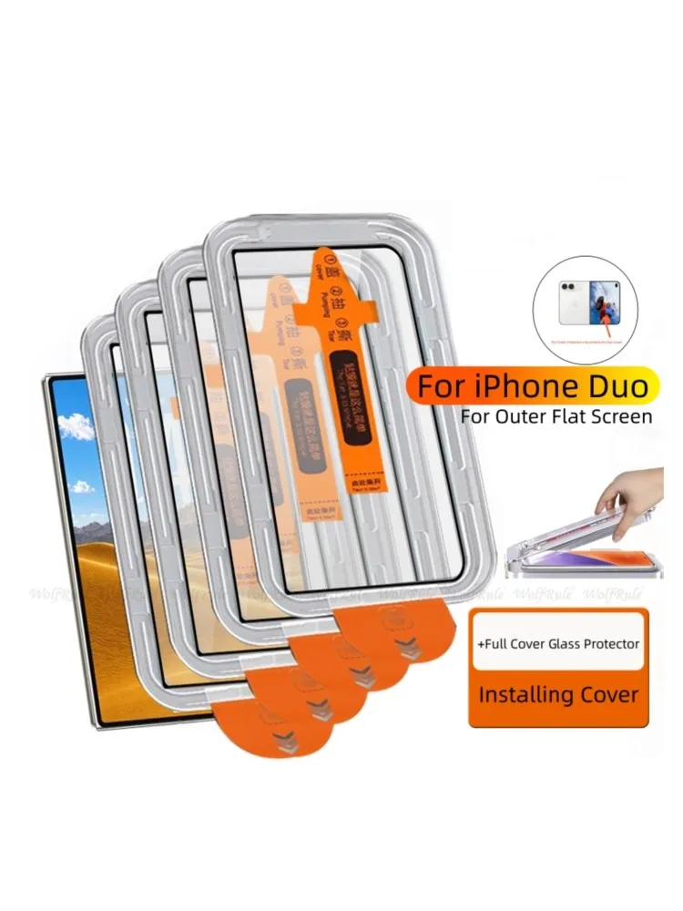 1/2/3/4 Stück für iPhone Duo, Displayschutzfolie aus gehärtetem Glas, einfache Anbringung, flache, vollständige Abdeckung, staubfreie Displayschutzfolie für iPhone Duo.
