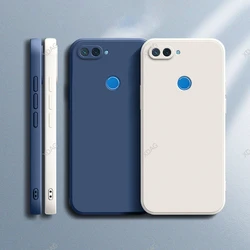 Basic Back Covers for Xiaomi Mi 8 Mi8 Lite 8Lite Pro Explorer 8Pro Square Soft Liquid Silicone Plain Official Phone Case Housing