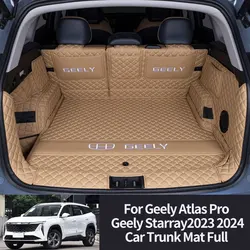 For For Azkarra Geely Atlas Pro Belgee X70 2020-2022 Car Trunk Mat Full Surround Leather 3D LHD Internal Accessories Customized