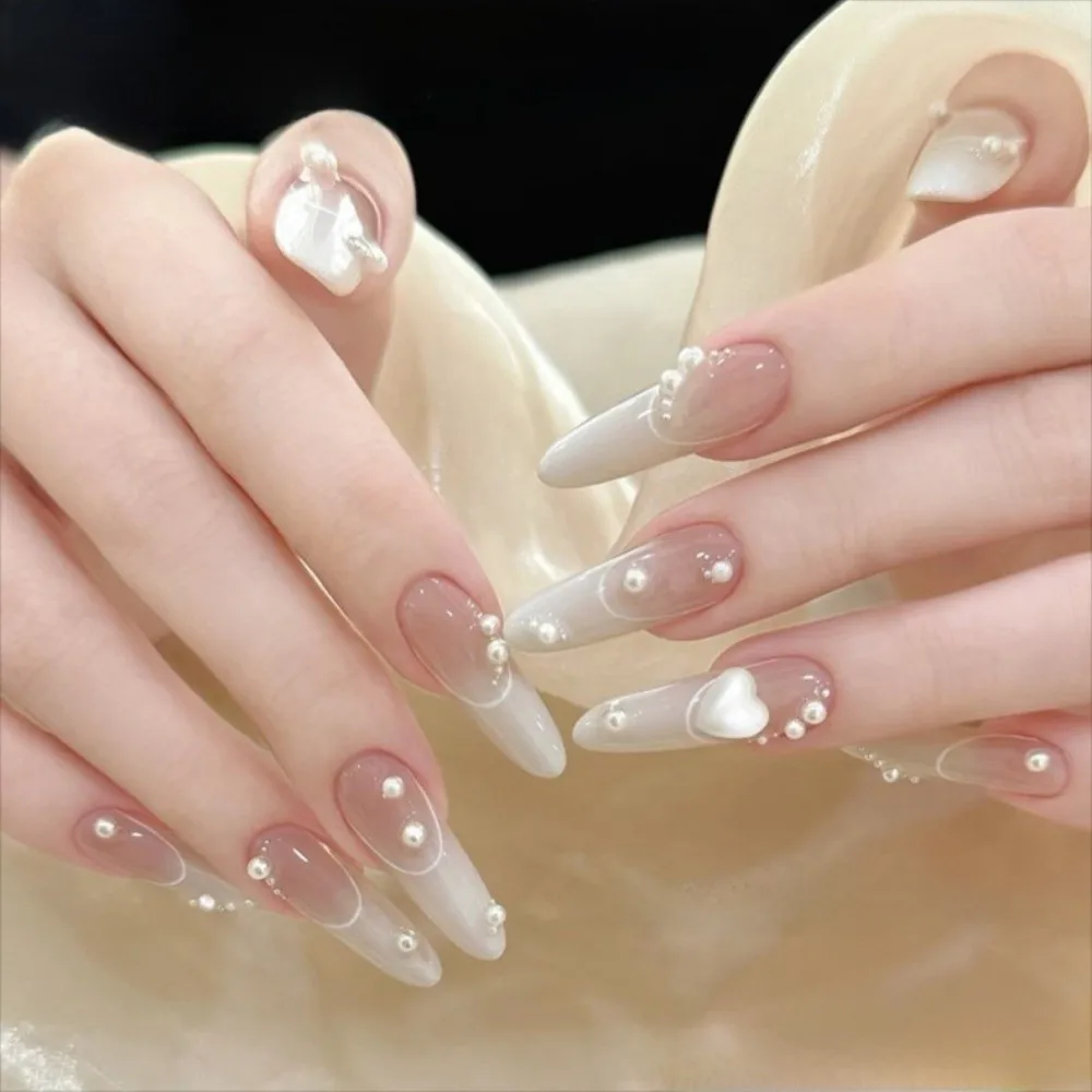 New Heart Pearl Nail Art Accessories Mini White Nail Art Stickers Set Imitation DIY Nail Decoration Manicure Tool