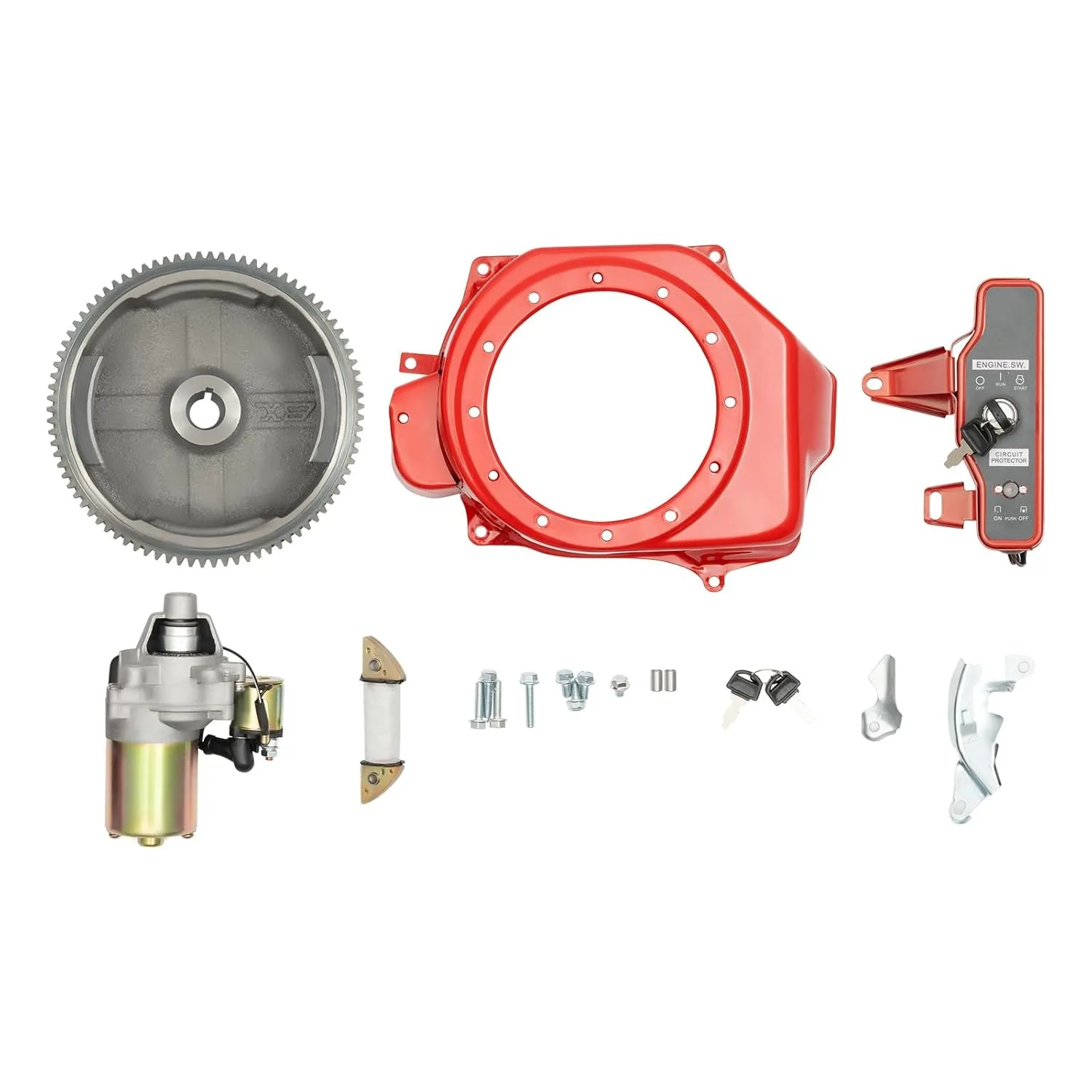 

Electric Start Kit Fit for Honda GX160 5.5HP GX200 6.5HP Engine Starter Motor with Solenoid FlyWheel Switch Charging Coil