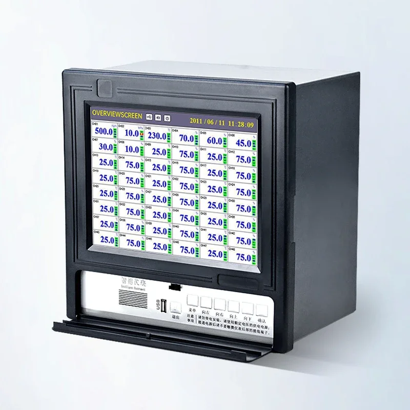2026 1-48 Channels Industrial Data Logger with Software Temperature Pressure Flow Recorder Paperless Recorder