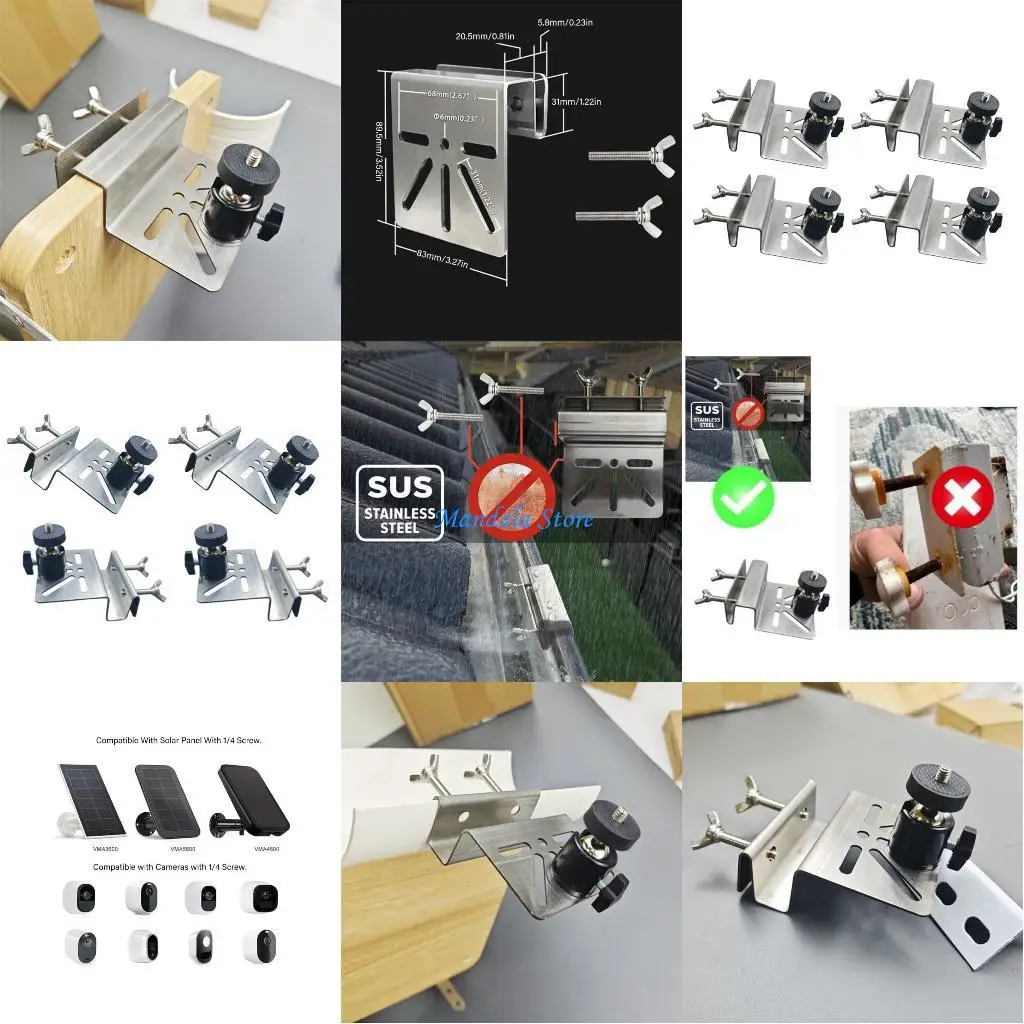 

U2JC Adjustable Solar Panel Mounting Bracket For Roof Gutters With Adjustment Stainless steels Solar Panel Mount