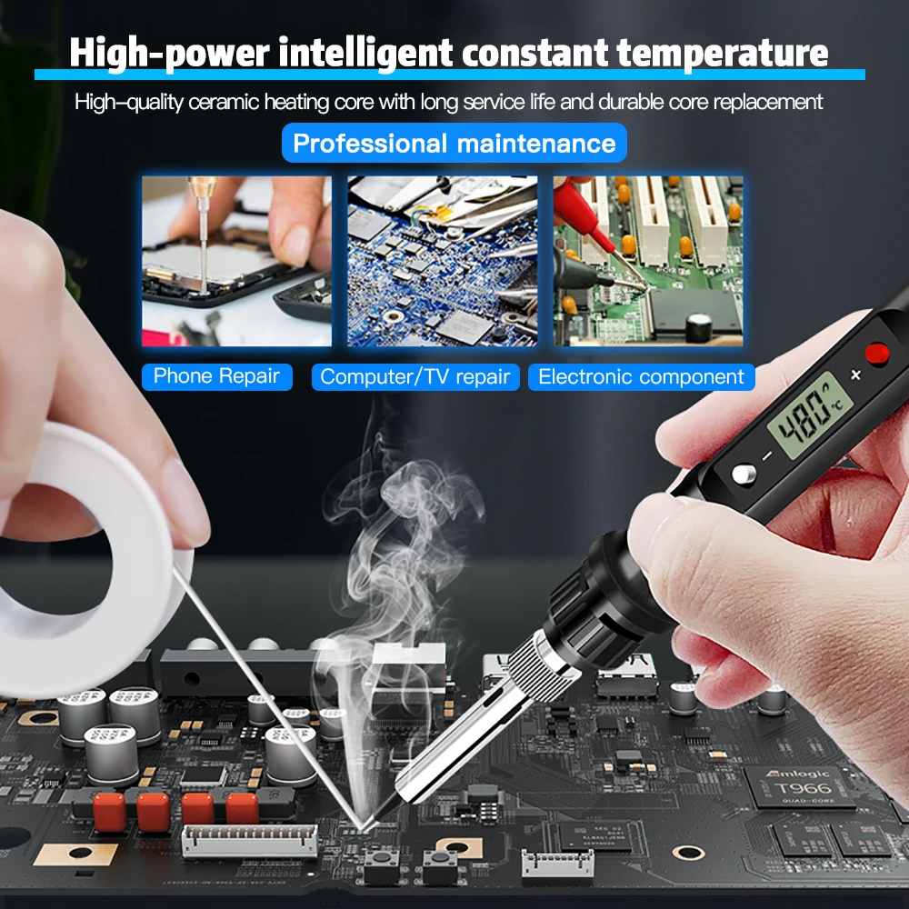 80W Kỹ Thuật Số Điện Mỏ Hàn 220V 110V Nhiệt Độ Có Thể Điều Chỉnh Màn Hình Hiển Thị LCD Hàn Hàn Sắt Bộ Dụng Cụ Đầu 60W/80W