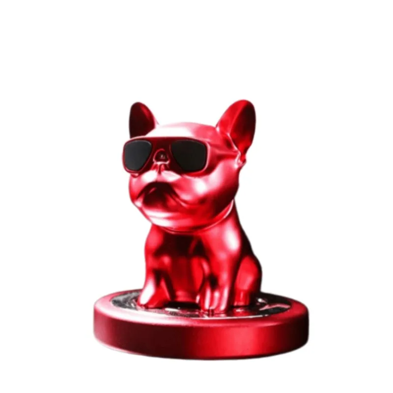 Creative Shaking Head Sunglasses Bulldog Car Perfume Air Freshener Long Lasting Dashboard Decoration Interior Accessories Gift