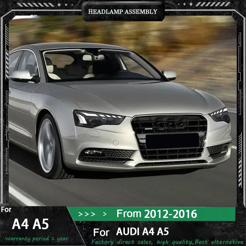 

Suitable For 2008-2012 2013-2016 Audi A4L/A5 retrofit RS5 headlight assembly LED daytime running lights turn signal lamp lens
