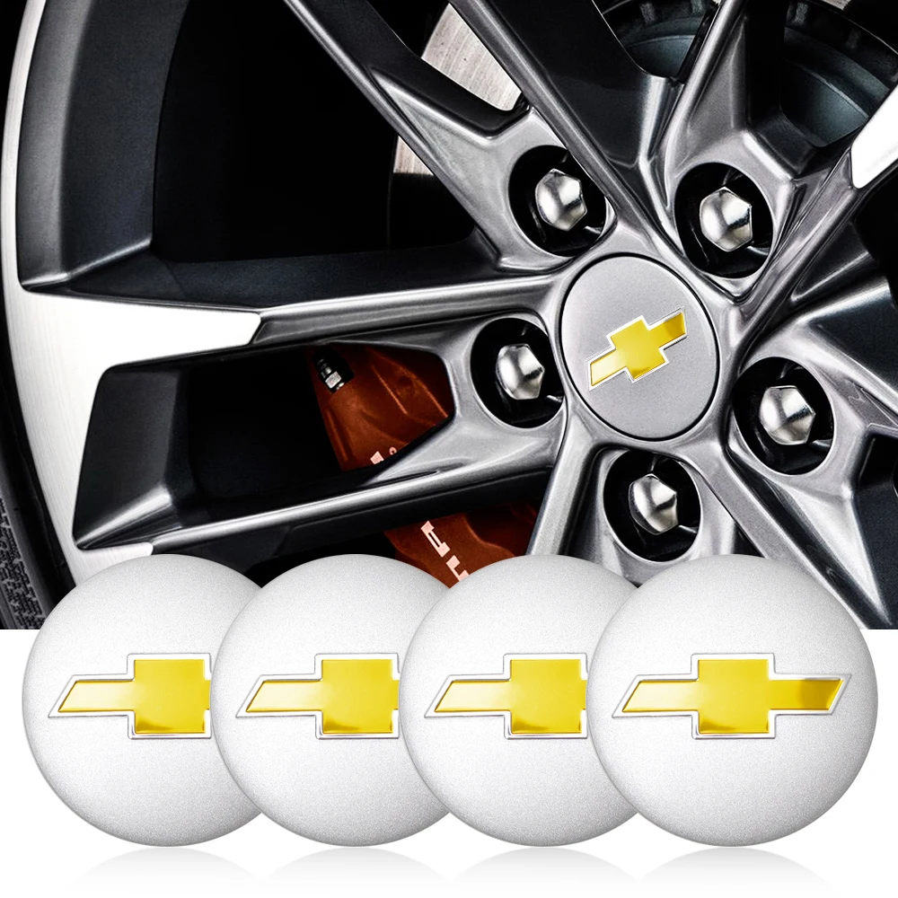 4 Uds 56mm tapacubos de rueda de coche emblema de Metal pegatina accesorios para Chevrolet Cruze Captiva Sonic Malibu Camaro Colorado Corsa Volt