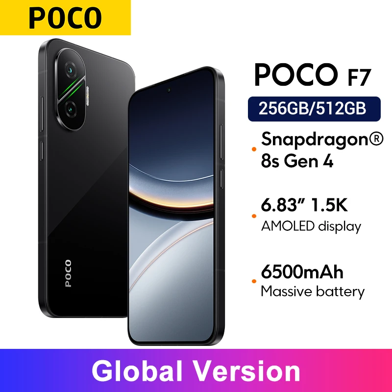 POCO F7 5G Global Version Snapdragon® 8s Gen 4 NFC 6.83" 1.5K AMOLED 50MP Camera OIS  90W HypeCharge Smartphone 6500mAh Battery