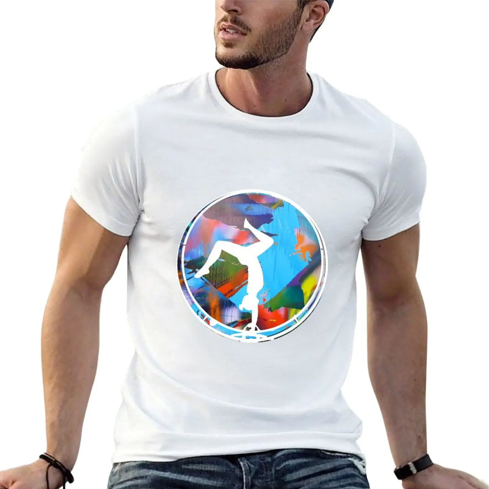 wheel, sport, wheel, gymnast, graffiti T-Shirt Casual Everyday Short Sleeve T-Shirt