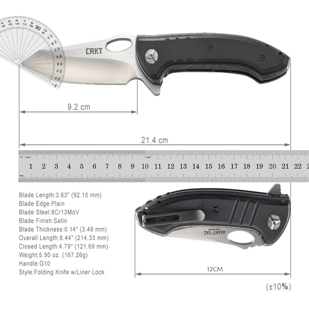 CR 5820 Ball Bearing Quick Open Pocket Folding Knife 8Cr13MoV Blade Stainless Steel & G10 Handle Outdoor Camping Hunting Knife