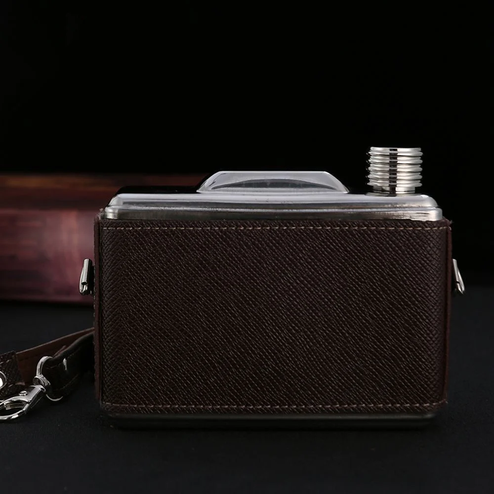 Portable Hide Alcohol Liquor Whiskey Containers Bottle Stainless Steel Metal Hidden Hip Flask Camera Design 11OZ 325ML