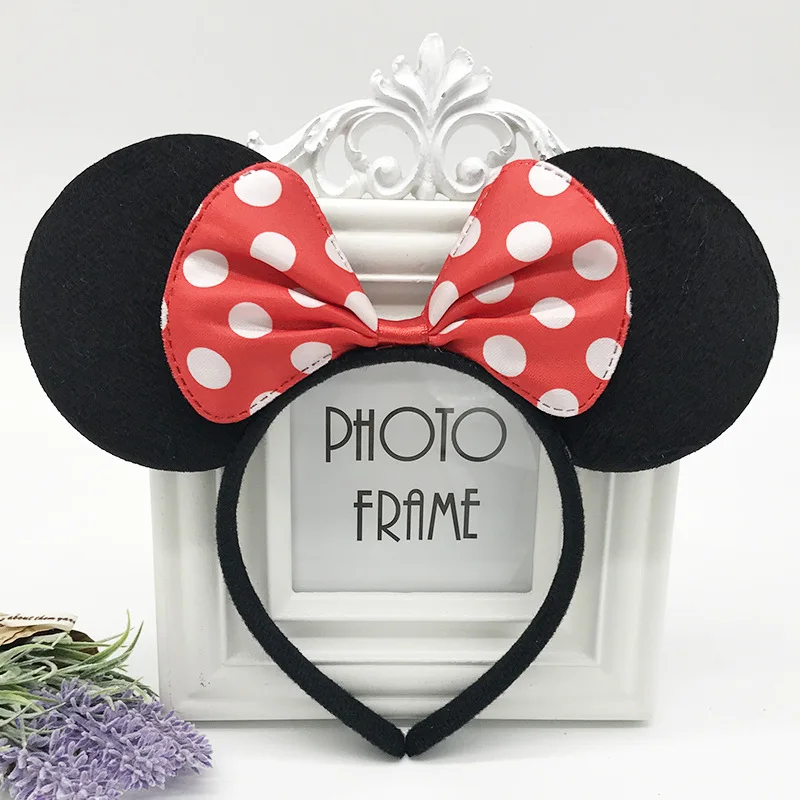 여자 귀여운 Mickyy 드레스 귀 머리띠 머리 장식 마우스 블랙 레드 핑크 머리띠 미니 보우 한국어 머리띠 머리띠 클립